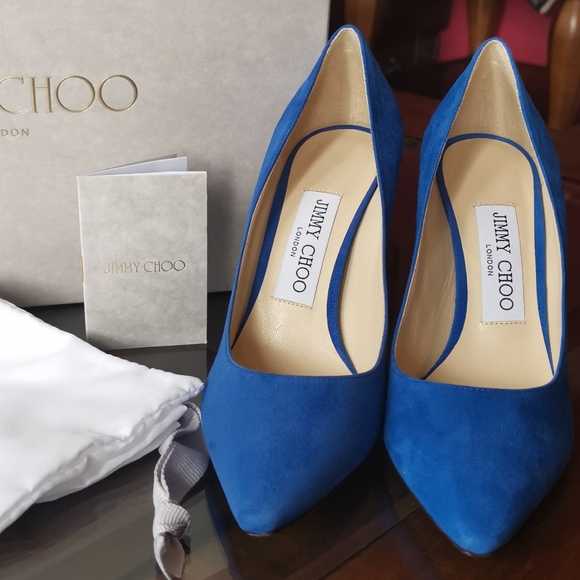 Jimmy Choo Romy 85 Electric Blue - Picture 1 of 10